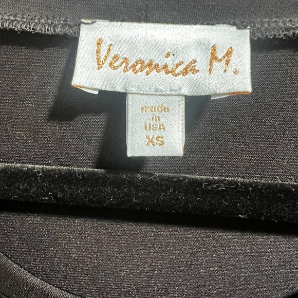 Veronica M Black T-Shirt Dress Size XS Made in USA Stretch Jersey - Picture 5 of 6